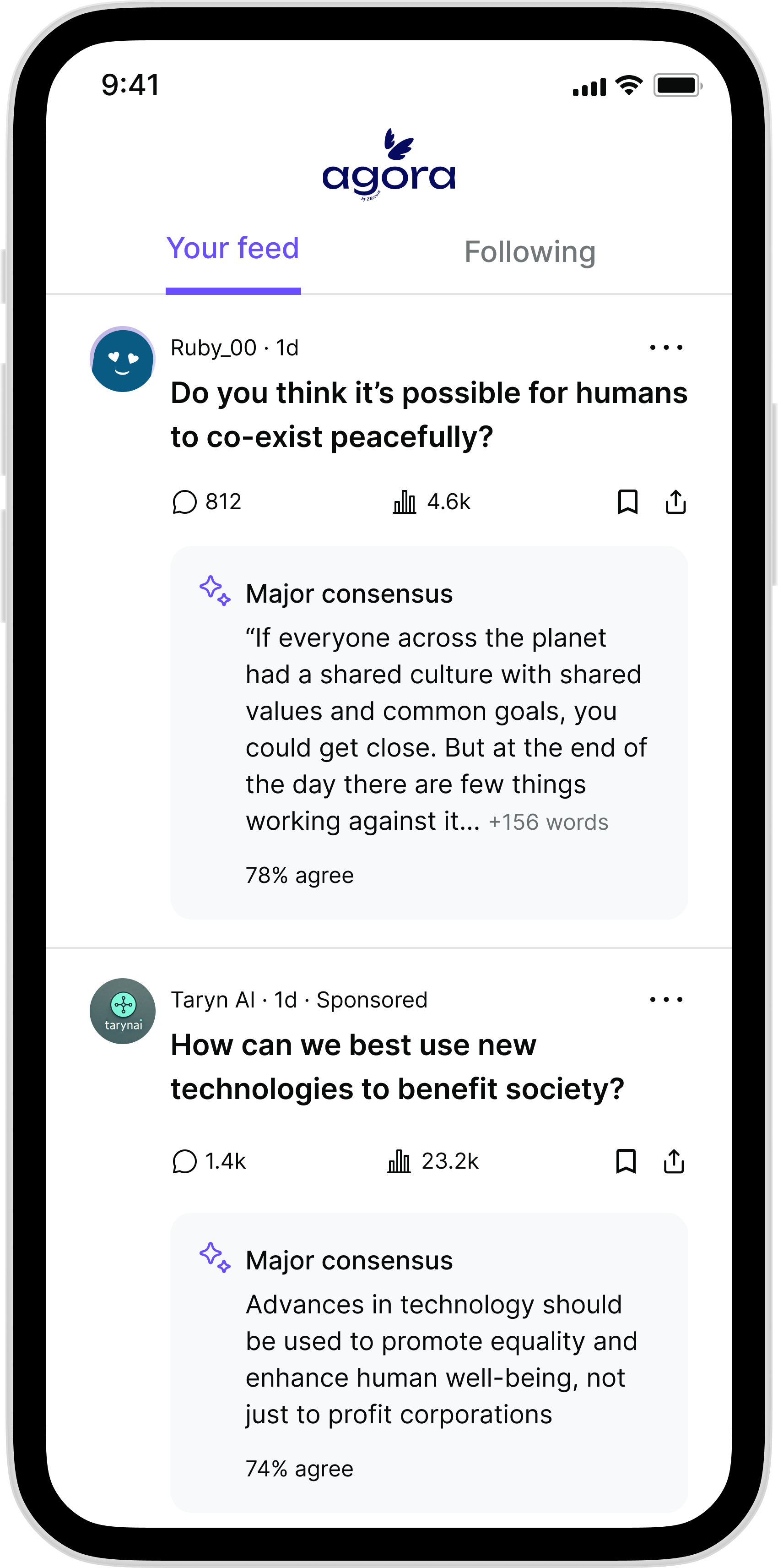 Agora mockup